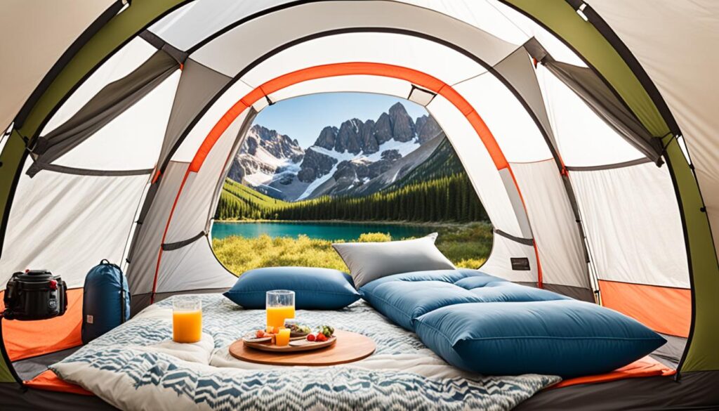 Inflatable tent comfort