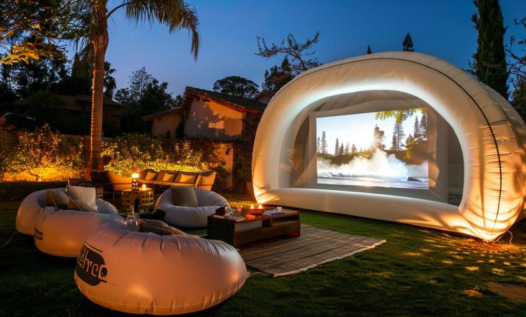 Outdoor Movie Night Guide: Inflatable Tent Setup