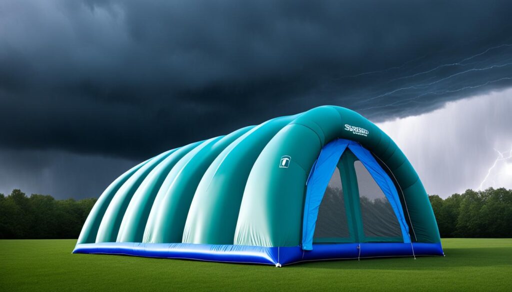 Storm-Resistant Inflatable Shelter