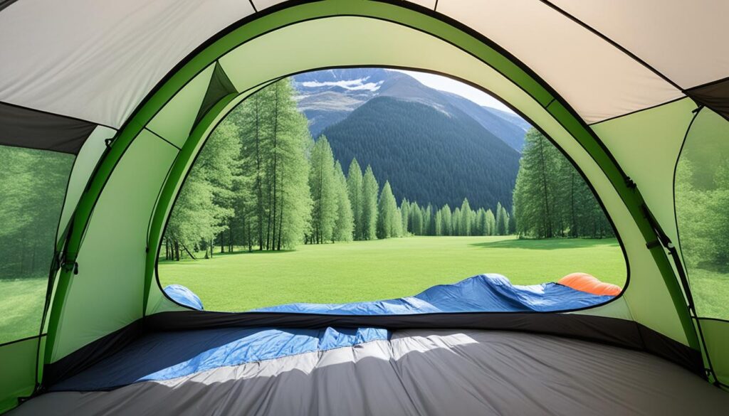 Ventilation in an inflatable tent