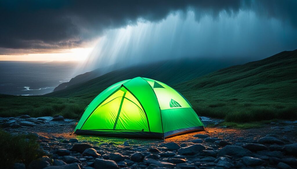 Weather-resistant inflatable tent