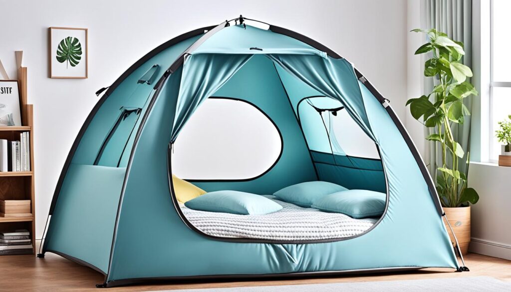 bed tent with storage pockets