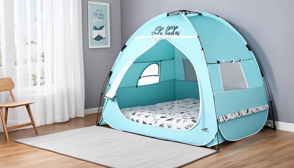 bed tent with storage pockets