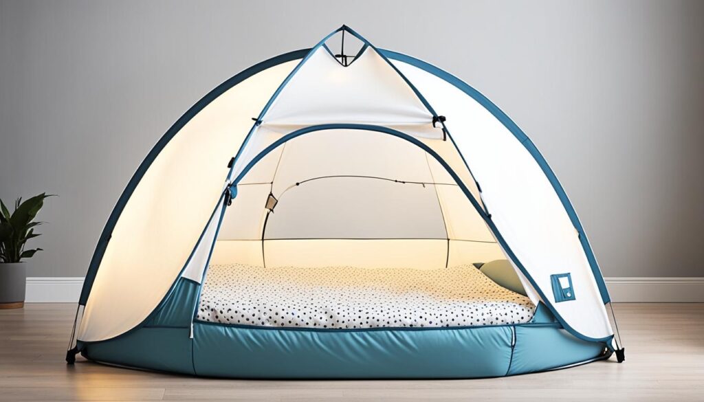 bed tent with storage pockets