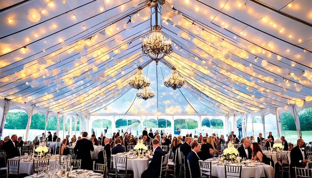 Heavy-duty party tent for corporate events