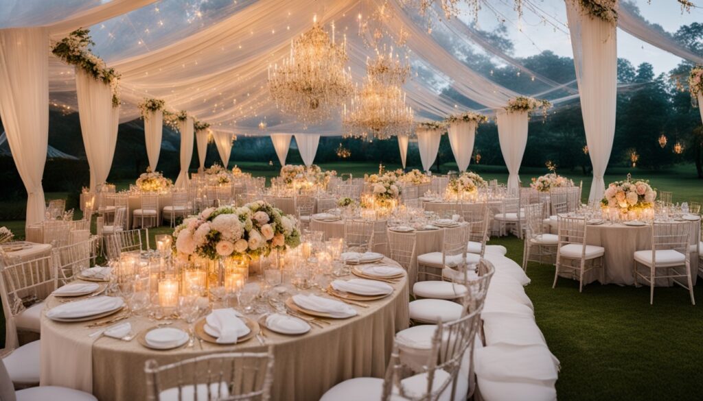 Luxury party tent for weddings and receptions