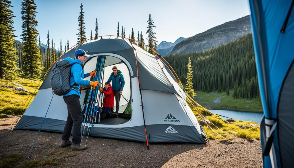 Easy setup 10 person camping tent