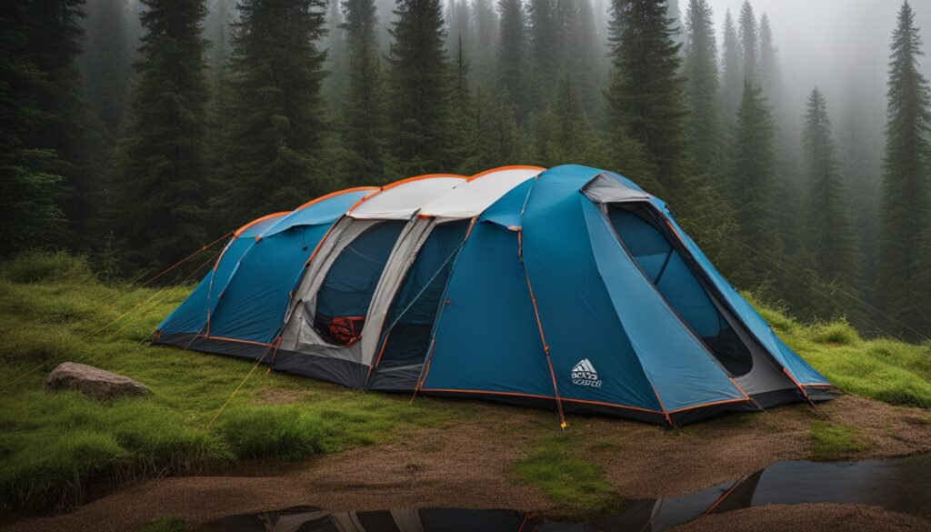 Waterproof 10 person tent for rainy weather