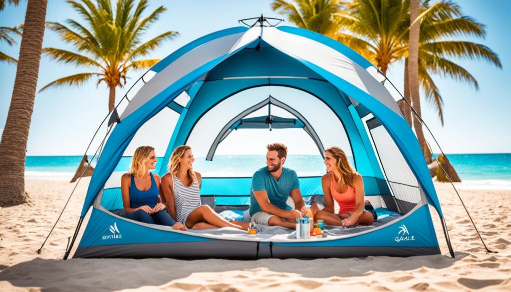 Gazelle tent for beach camping