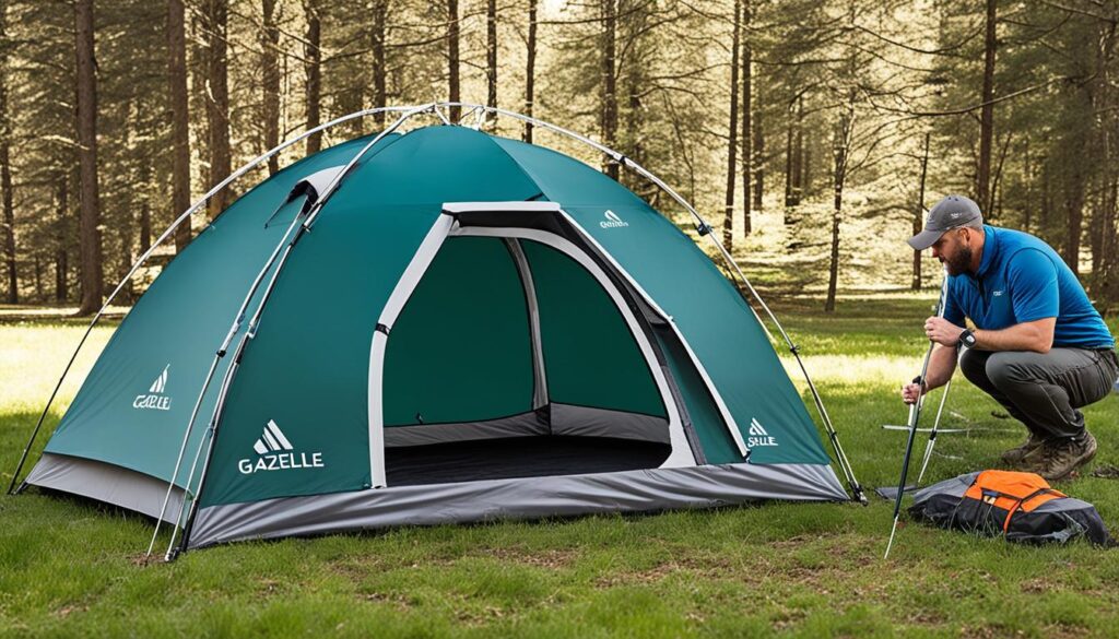 Gazelle tent setup