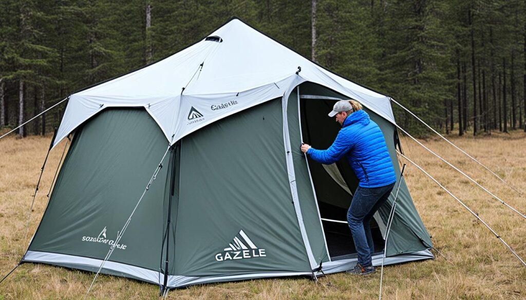 Gazelle tent setup steps