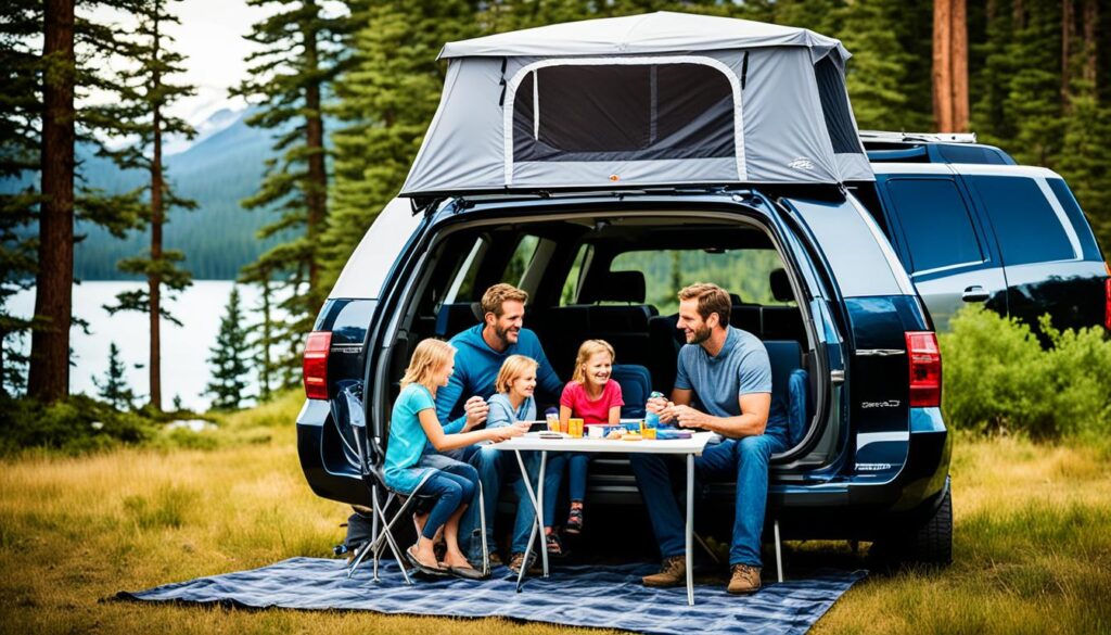 Portable SUV tent shelter