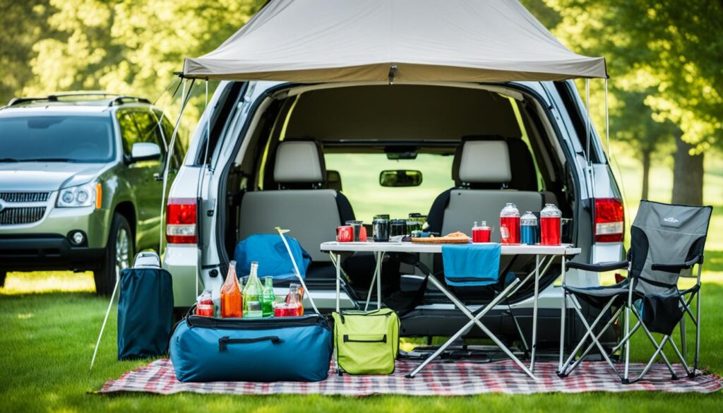 SUV tent for tailgating