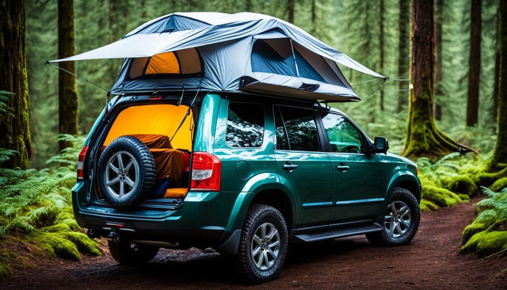 SUV tent with rainfly