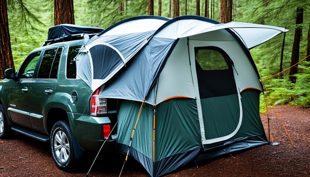 SUV tent with rainfly