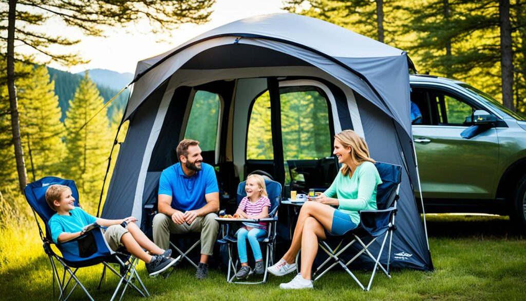 SUV tent with screen room